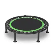 40 Inch Folding Trampoline without T-Rails Green Home Fitness Bouncer Indoor and Outdoor Bungee Training Equipment Men Women Children Portable