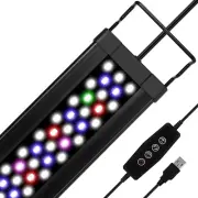 USB Aquarium Light,10W Full Spectrum Fish Tank Lights with Timer, Adjustable Ext
