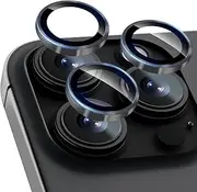 Hlija 2 Pack Camera Lens Protector for iPhone 16 Pro Max/16 Pro/15 Pro Max/15 Pro Ultra-tough Individual Lens Protectors, HD Tempered Glass Camera Screen Cover - Black