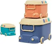 Keezi 3PCS Toy Storage Box Cute Car Toy Container Kids Toy Organiser Snack Boxes