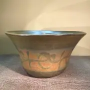 Beautiful Unique Large Hand Thrown Studio Art Pottery Bowl 12”wide x 6.5”deep