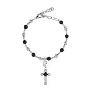 Dolce Gabbana Cross And Spheres Bracelet One size Gray