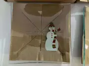 Pampered Chef Snowmen Square Appetizer Plates Set of 4 #2819 NIB ☃️