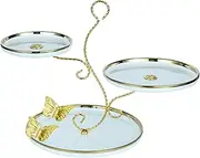 Llazsybz 3 Layers of Cupcakes Desktop Support Supports Desktop Decoration to Serve Fruit Plate for Banquet, White