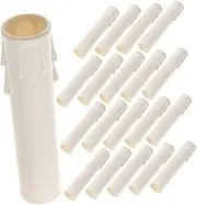 WHAMVOX 24pcs Teardrop Candle Tube Socket Covers for Candles Φ22x105mm Replacement Lamp Parts