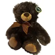 NWT Bearington Collection Brown Plush Teddy Bear Stuffed Animal Toy with Bow