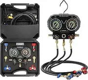 Lichamp AC R1234YF R134A Gauge Set, Automotive Manifold Gauge Compatible with R1234YF and R134A Refrigerants, Works on Car Freon Charging and Evacuation