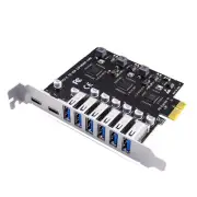 USB 3.2 and Type C PCI-E Expansion Card PCIE to USB Controller 6Port +4613