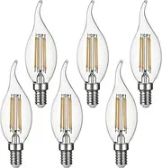 SD LUX E14 LED Bulbs Vintage Filament Led Light Bulbs,CA35 Small Screw Flame No Flicker Edison Bulbs - 4W (40W Equivalent) 450LM Warm White 2700K,Non-dimmable 6 Packs