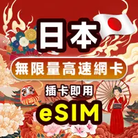 在飛比找蝦皮購物優惠-日本 eSIM網卡3-15天網卡 無限流量 24H邮箱自動發