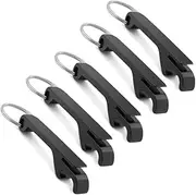 Key Chain Beer Bottle Opener Set of 5 - Pocket Portable Small Size Key Ring Can Opener for Celebration, Party, Travel, Camping and Home (Black)