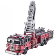 Building Blocks Set - 3D Metal Puzzle Ladder Truck - Engineer Vehicle Jigsaw