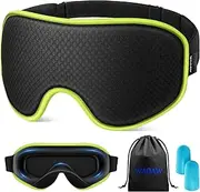 WAOAW Sleep Mask for Women Men, Eye Mask Sleep of 3D Light Blocking Blindfold (Neon Green)