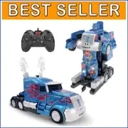 Remote Control Transforming Truck to Robot for Boys - Sword and Shield Included