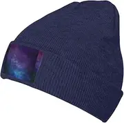 [NEZIH] Universe with Stars and Galaxy Interstellar Print Unisex Warm Knit Hat Cap Winter Cap Cute Soft Warm Outdoor Ski Knit