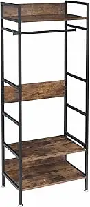 4-IN-1 Large Garment Coat Rack Shoe Rack Vintage Hall Tree for Entryway Bedroom