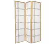 Cross Room Divider Screen Natural 3 Panel