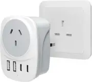 AU to UK Travel Adapter, Autralia to England Travel Plug, England Ground