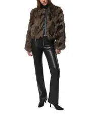 Apparis Lillet Faux Fur Patchwork Bomber Jacket