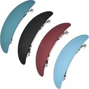 FRCOLOR Ergonomic Ponytail Clips Pack Flat Hair Clips for Women Large Barrettes Versatile
