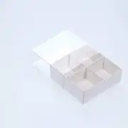 4 Chocolate Box with Clear Slide Cover - Gloss White