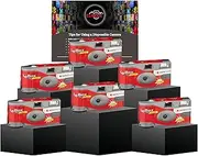 Disposable Cameras Multipack - Includes 6 AGFA LeBox Disposable Camera Single-Use Film Cameras with 27 Exposures and Clikoze Disposable Photography Tips Card