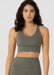 [Lorna Jane] Lotus Longline Sports Bra in Green, Size - Large L Agave Green