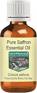 Devprayag Pure Saffron Essential Oil (Crocus sativus) Natural Therapeutic Grade Steam Distilled 15ml (0.50 oz)