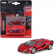 1:64 Scale Speed Icons Collection Race Diecast Metal Model Car (Lamborghini Sian FKP 37 Red)