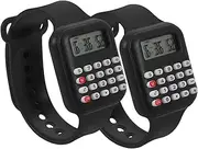 SHINEOFI 1set Calculator Watch Toys Watches Children Calculator Wrist Watch Child Watch Children Watch Calculator Wrist Watch for Children Child Calculator Wrist Watch Pvc Black 2pcs