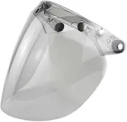 Open Face Helmet Visor Motorcycle Helmet Bubble Lens 3-Snap Bubble Wind Shield Visor Anti-Fog Motorcycle Helmet Lens Flip Up Face Visor Lens(Light Grey)
