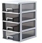 File Cabinet Multi-layer Folder Stationery Book Sundries Storage Box Storage for Home Office(Black,34x25x43cm)