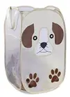 Collapsible Mesh Pop Up Laundry Hamper with Wide Opening and Side Pocket Puppy