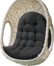 Hanging Basket Egg Chair Cushions, Indoor/Outdoor Swing Chair Cushion, Waterproof Hammock Chair Seat Pads Back Cushion for Patio Garden Balcony(Black)