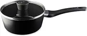 [MasterChef] Non Stick Saucepan for Induction Hobs 20cm Sauce Pot with Lid for All Cooking Surfaces Swiss Engineered Aluminium Pan with Scratch Resistant, Nonstick Coating, Essential Collection