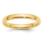 Solid 10K Yellow Gold 3mm Standard Comfort Fit Men's/Women's Wedding Band Ring Size 13
