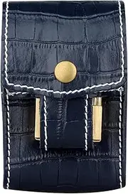 [Lorxilar] Leather Cigarette Case Box with Lighter Holder and Belt Loop Unisex Cigarette Case Holder,One Size,Blue