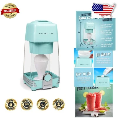 Electric Snow Cone Maker for Birthday Parties - Includes Ice Molds & Cone Holder