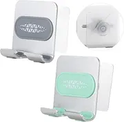2 PCS Shower Phone Holder, Shower Phone Mount Phone Holder for Shower Wall Mount Phone Holder Phone Wall Mount Adjustable Cellphone Stand Cell Phone Stand with Adhesive Pads for Bathroom Kitchen