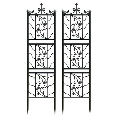 Metal Garden Trellis Tall Plant Climbing Fence for Vegetables Grapes and Flowers
