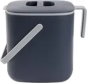 BLUE GINKGO Kitchen Compost Bin - Easy Clean Food Waste for with Handles | Countertop Scrap Pail Bucket Made in Korea (0.69 gal / 2.6L) Grey Gray 0.69 gal / 2.6 L