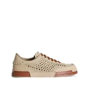 [Dolce & Gabbana] Dolce & Gabbana Mesh-panelling Leather Sneakers 45 IT NEUTRALS