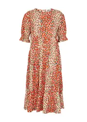 Ymc Jolene Floral-print Cotton Midi Dress - Orange - S (UK8-10 / S) S (UK8-10 / S)
