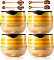 4 Pcs Honey Pot Lip Balm,Lip Moisturizer Exfoliating Hydrating Honeypot Lip Mask.