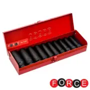 Force 4107S 10pc 1/2" Dr. 85mmL Deep Impact Socket Imperial Set (3/8"- 15/16")