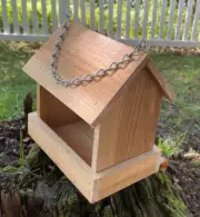Large Cedar Wood Fly Through Platform Bird or Squirrel Feeder HANG or MOUNT!