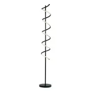 Angelina Modern Curved Spiral LED Floor Reading Lamp Light - Black
