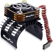 Hobby Fans RC Cooling Fan 28000RPM Alluminum RC Car Motor Fan with Heatsink for RC Car 1/8 1/10 540 550 F540 3650 3660 Motor, Gold
