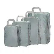 4pcs Compression Packing Cube Expandable Storage Travel Luggage Organizers Grey