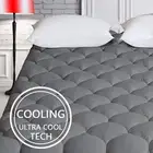 Cooling Dark Grey Thick Matress Topper Pillow Top Mattress Pad Cover Deep Pocket